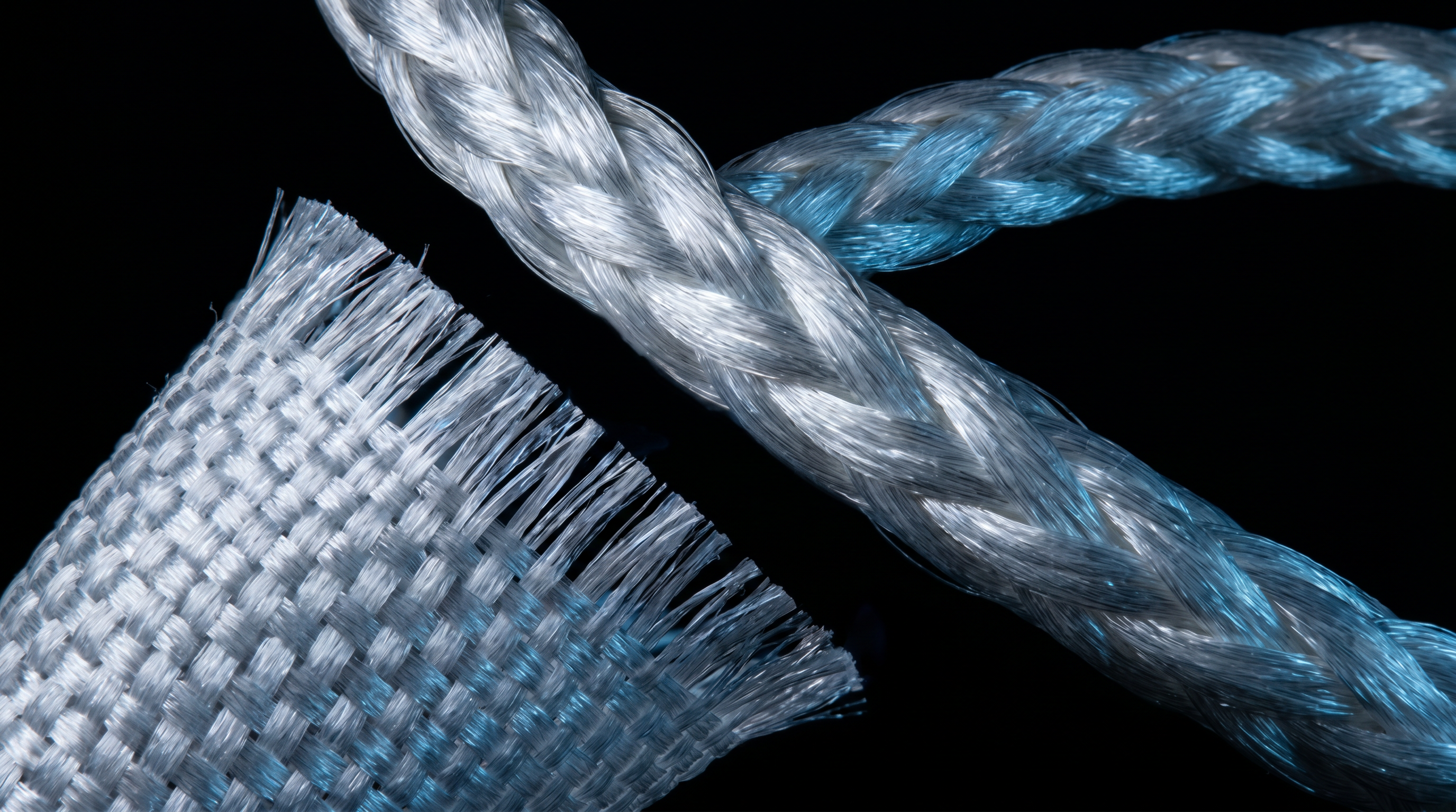 Dyneema Faser in Makroaufnahme – die stärkste Faser der Welt
